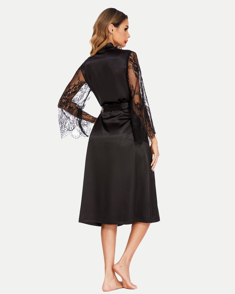 Floral Lace Kimono Robe Bride Dressing Gown