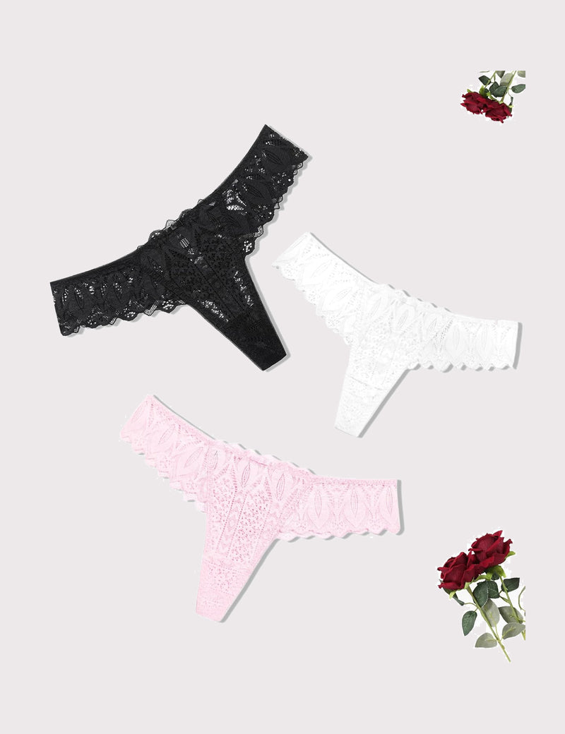 Lace Thongs Cross Back Underwear