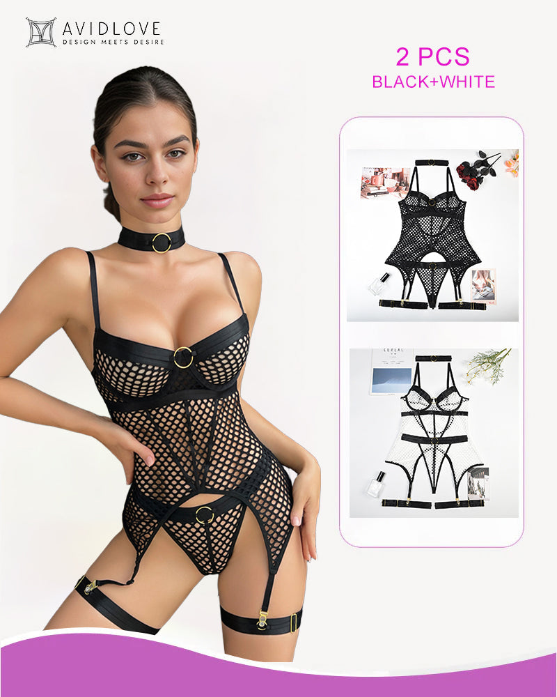 2 Packs Fishnet Mesh Corset Lingeries