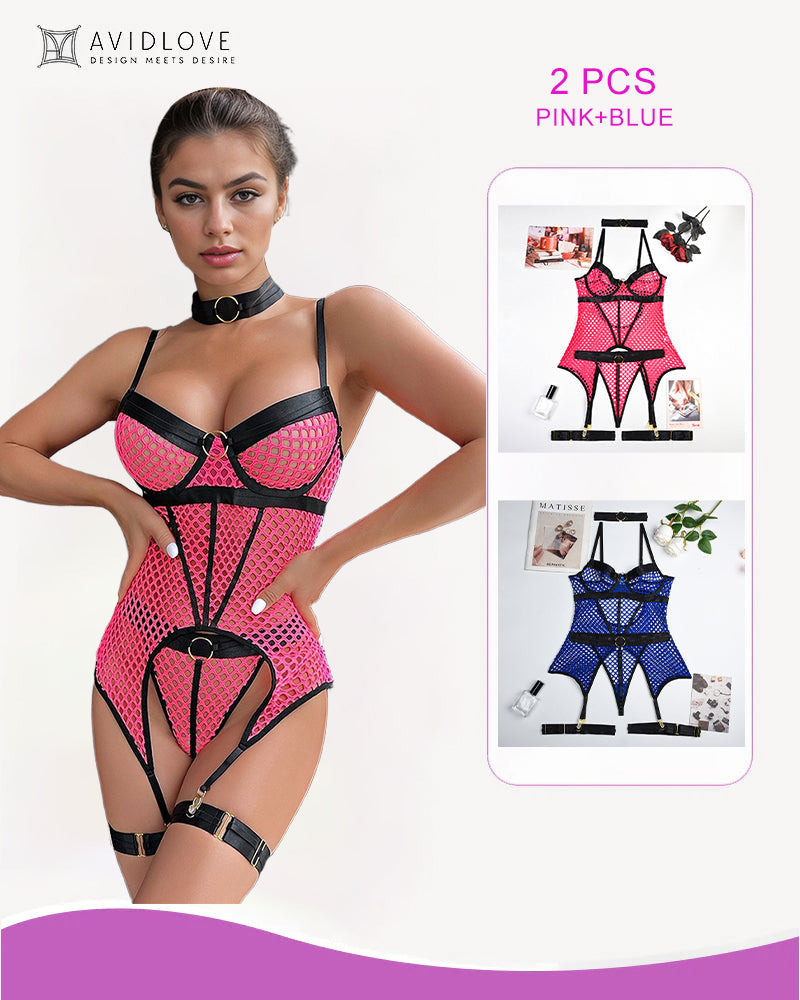 2 Packs Fishnet Mesh Corset Lingeries