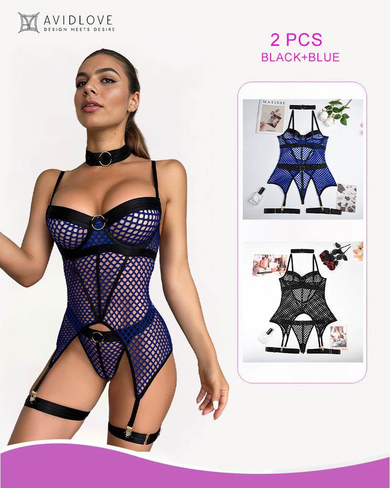 2 Packs Fishnet Mesh Corset Lingeries