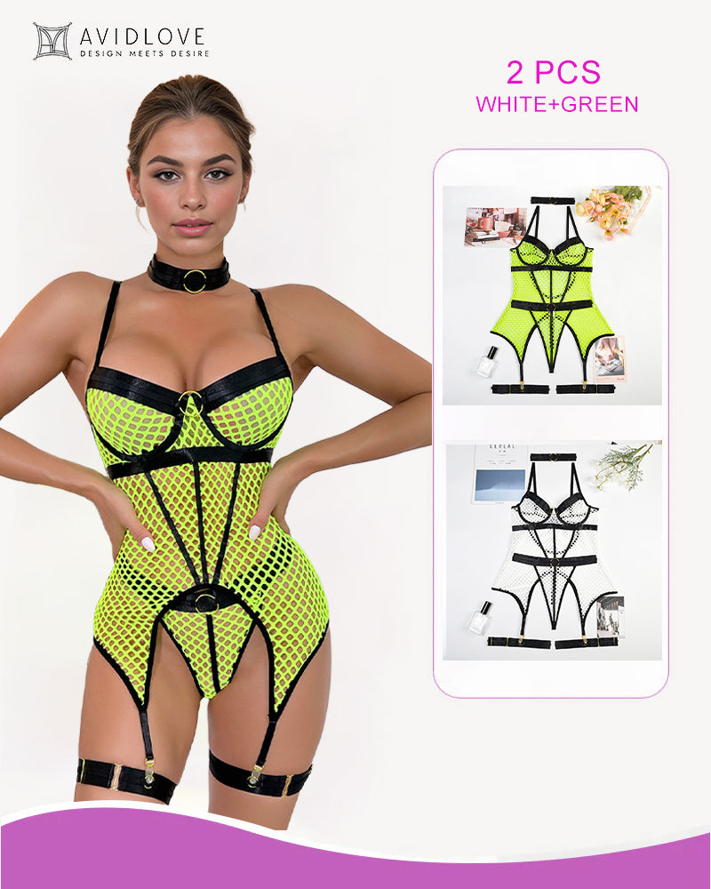 2 Packs Fishnet Mesh Corset Lingeries