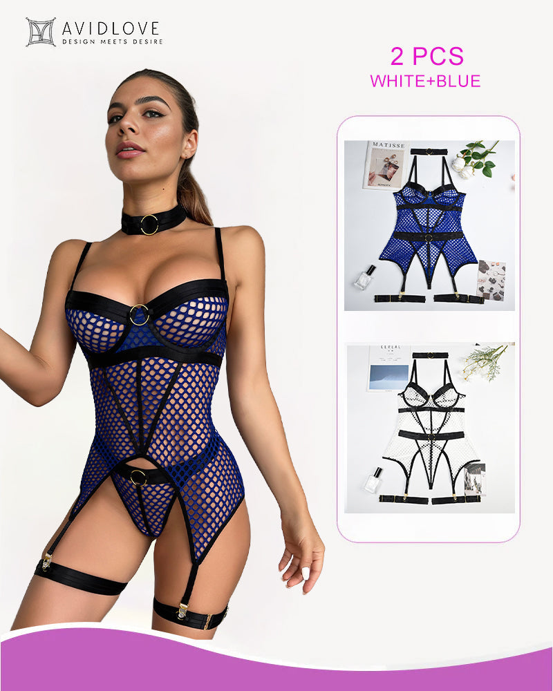 2 Packs Fishnet Mesh Corset Lingeries