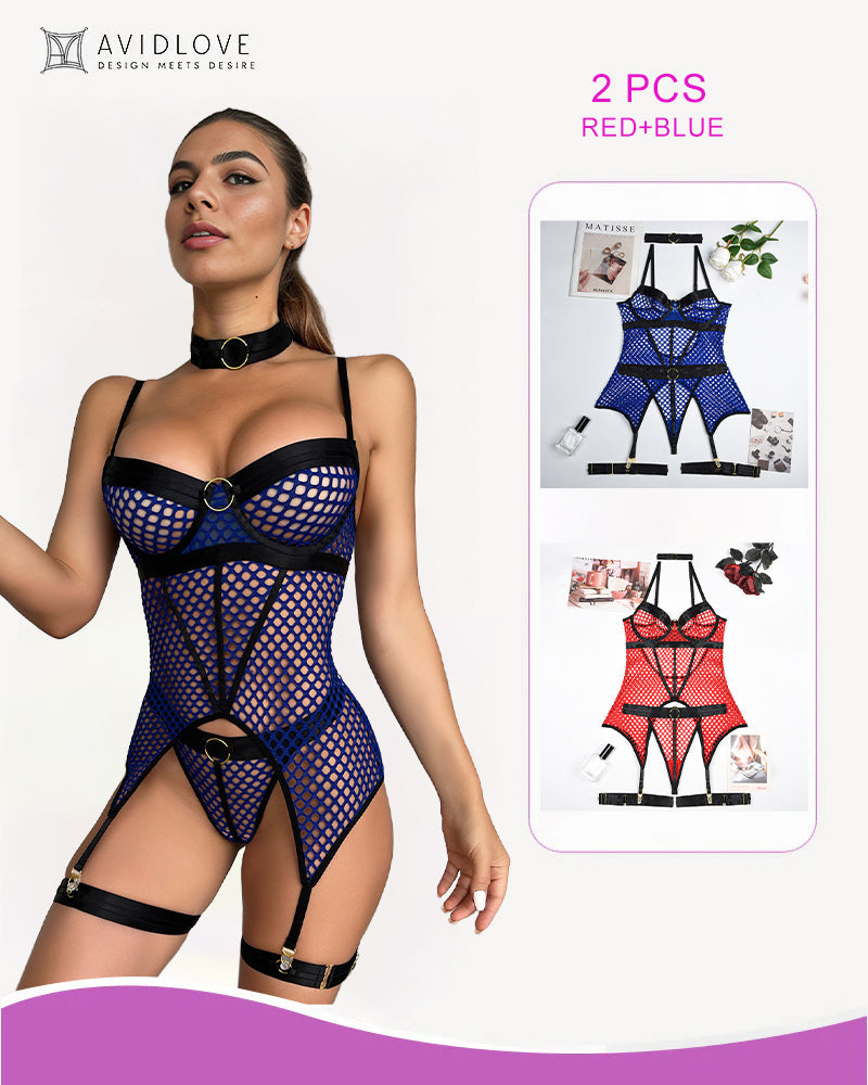 2 Packs Fishnet Mesh Corset Lingeries