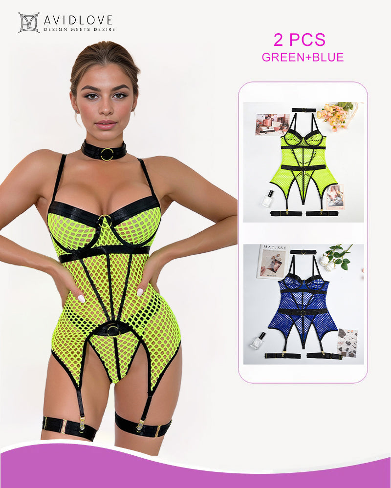 2 Packs Fishnet Mesh Corset Lingeries