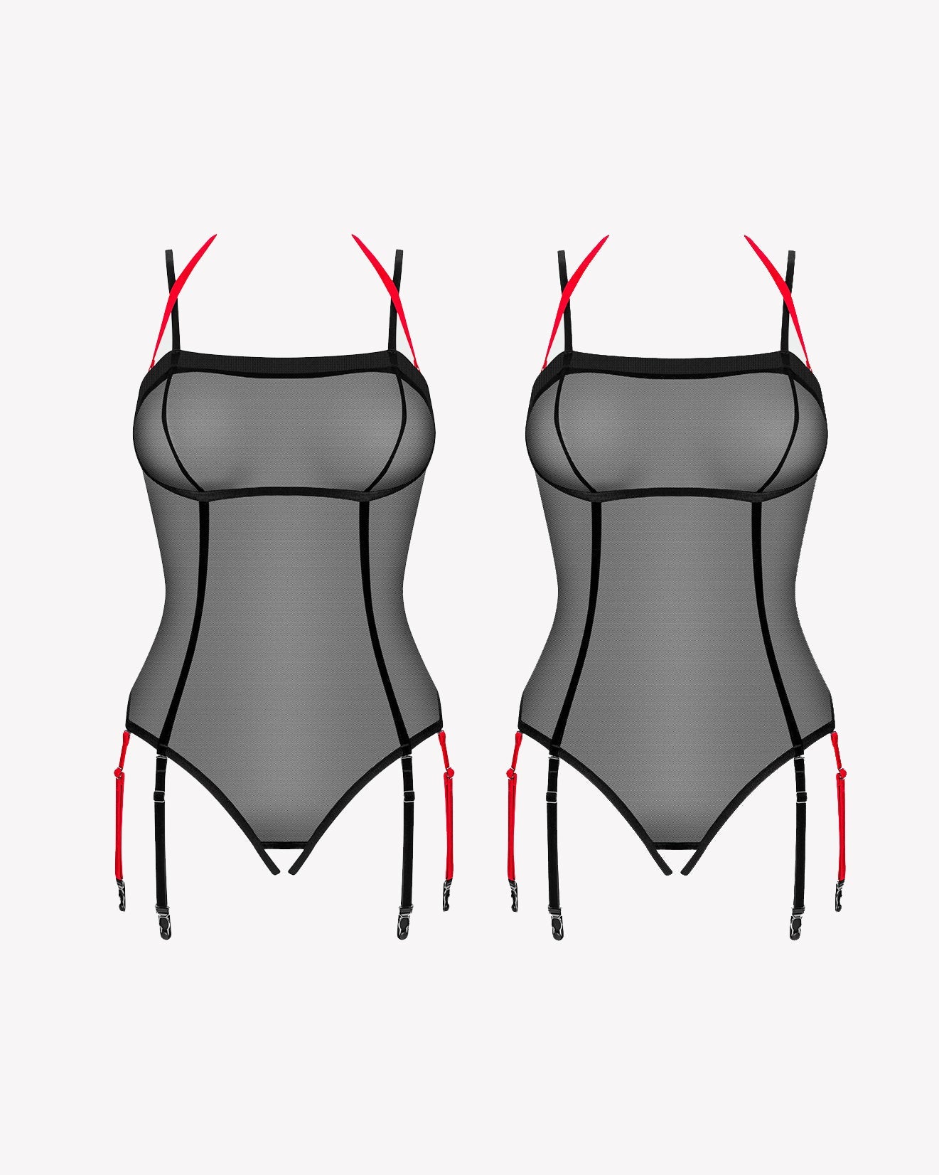 Mesh Tulle Crotchless Teddy