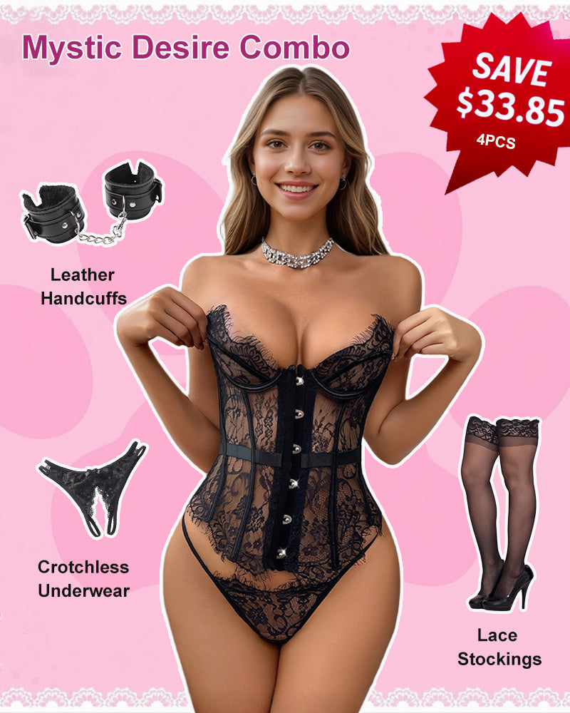 Corset Top and Panty Set with Fishbone