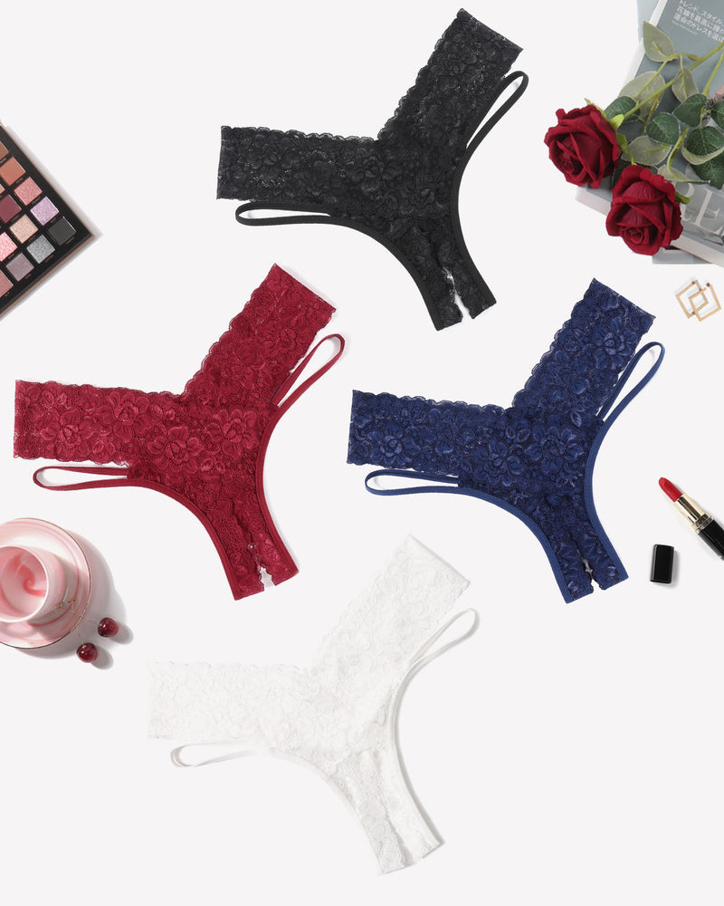 Lace Briefs V-Shape Cheeky Panties