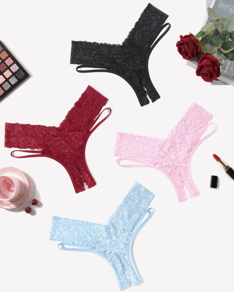 Lace Briefs V-Shape Cheeky Panties