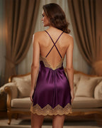 100% Mulberry Silk Backless Mini Dress