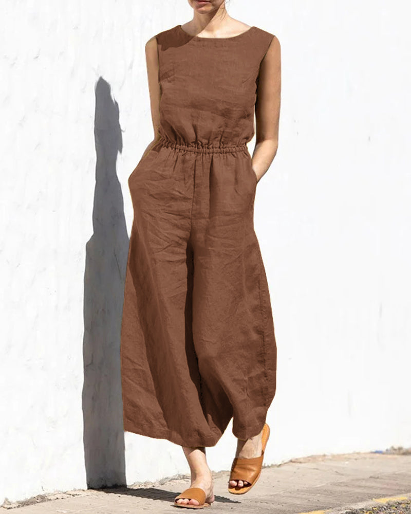 Wide Leg Long Jumpsuit