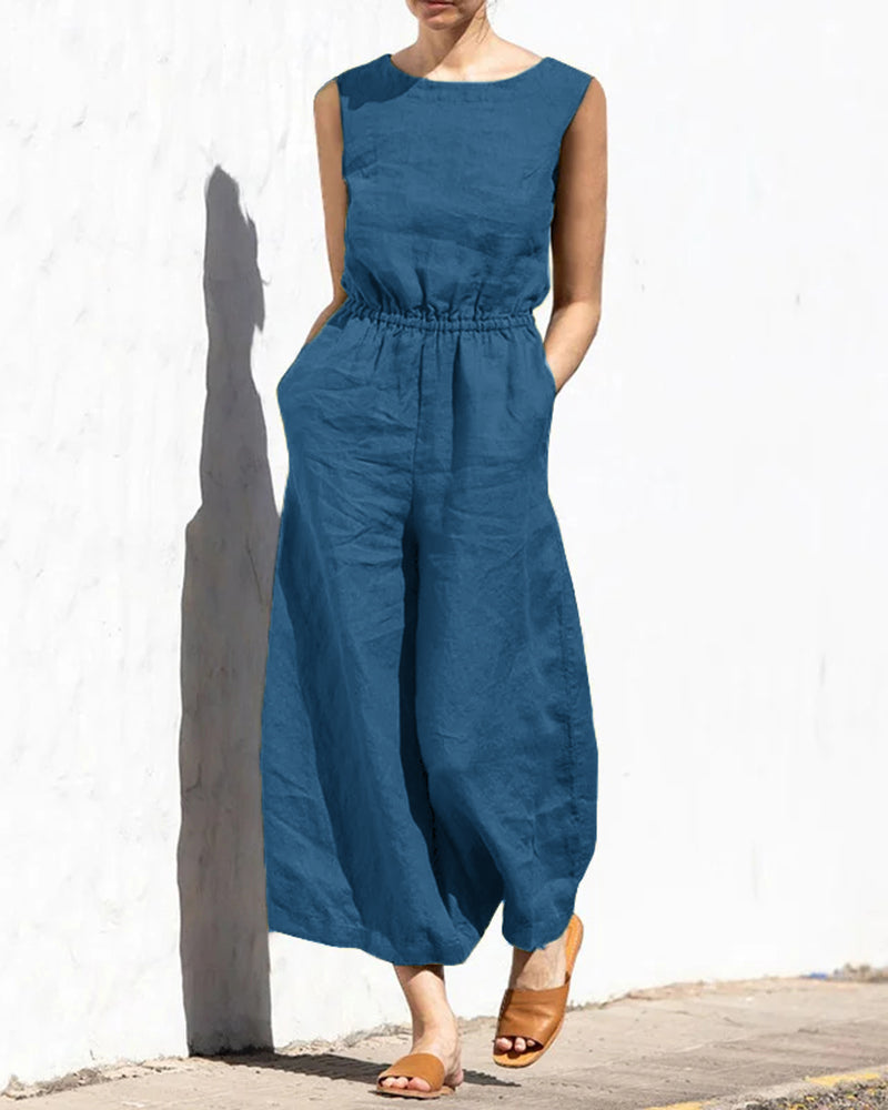 Wide Leg Long Jumpsuit