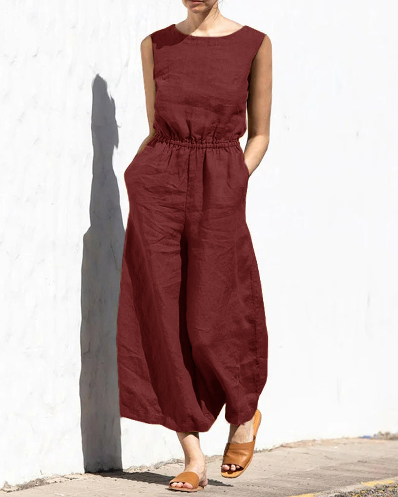 Wide Leg Long Jumpsuit