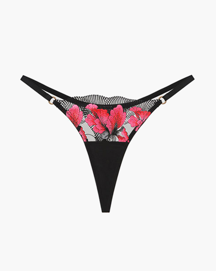 Embroidered Maple Leaf Thong