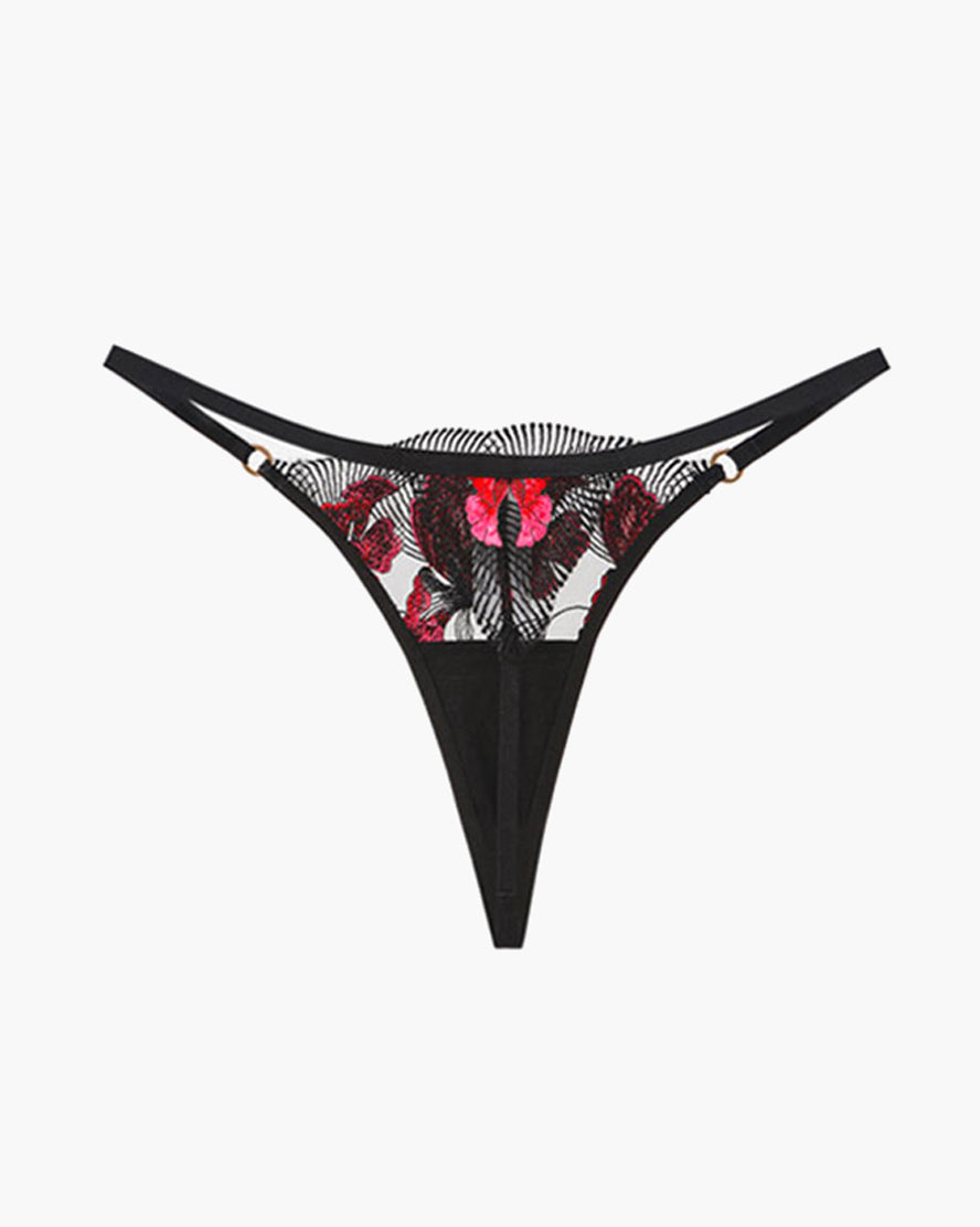 Embroidered Maple Leaf Thong
