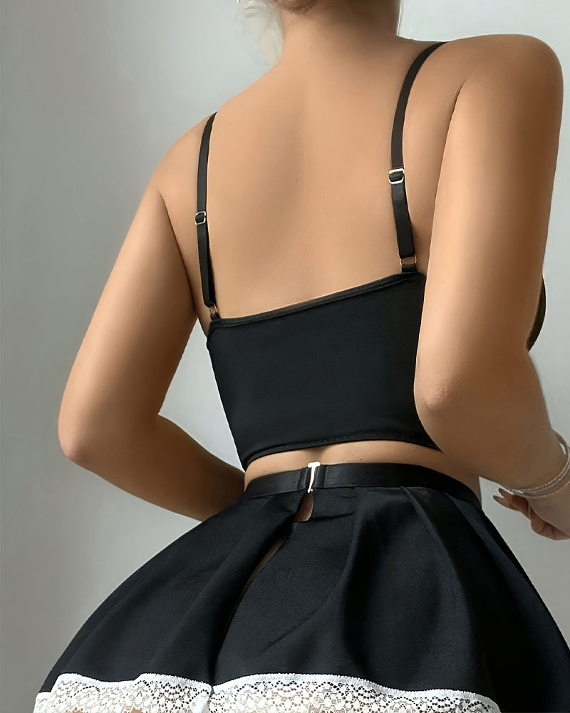 Exotic Maid Lingerie 5pcs/Sets Corset Set