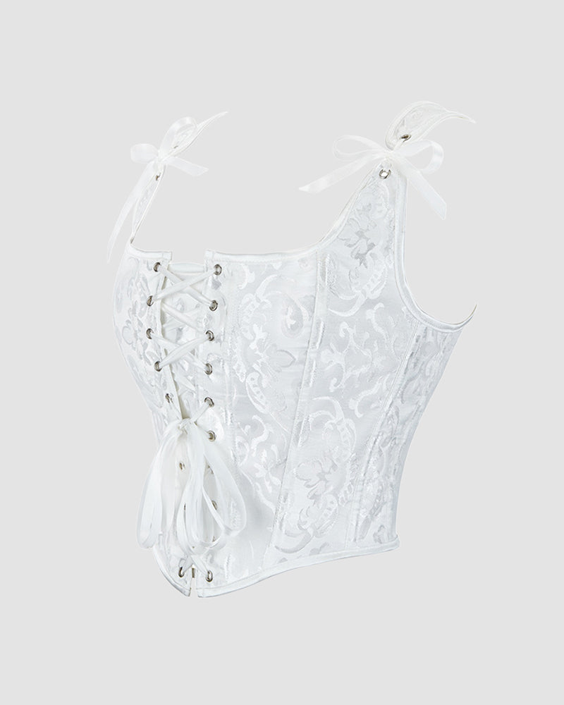 1950s 13 Boned Cotton Lace-Up Corset