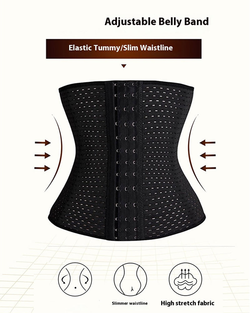 Hollow Plastic Belt Three-Breasted Corset
