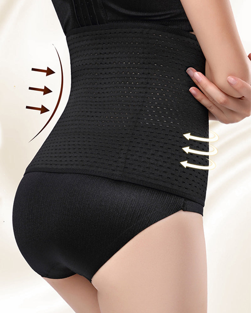 Hollow Plastic Belt Three-Breasted Corset