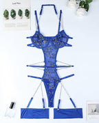 Lace Embroidered Chain Bodysuits