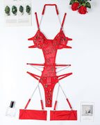 Lace Embroidered Chain Bodysuits
