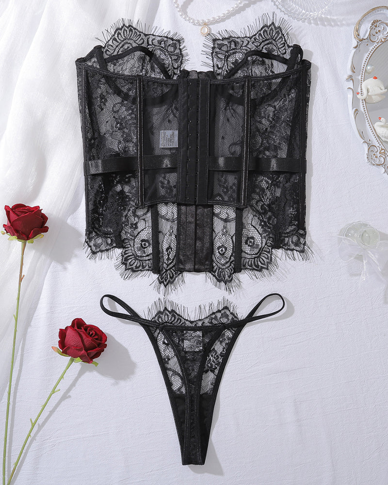 Corset Top and Panty Set with Fishbone