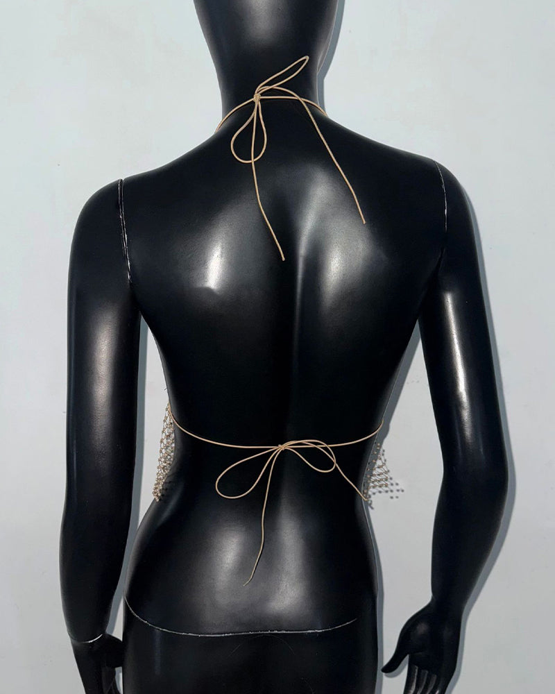 Rhinestone Crystal Crop Top