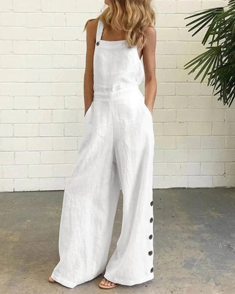 Wide Leg Bib Pants Rompers